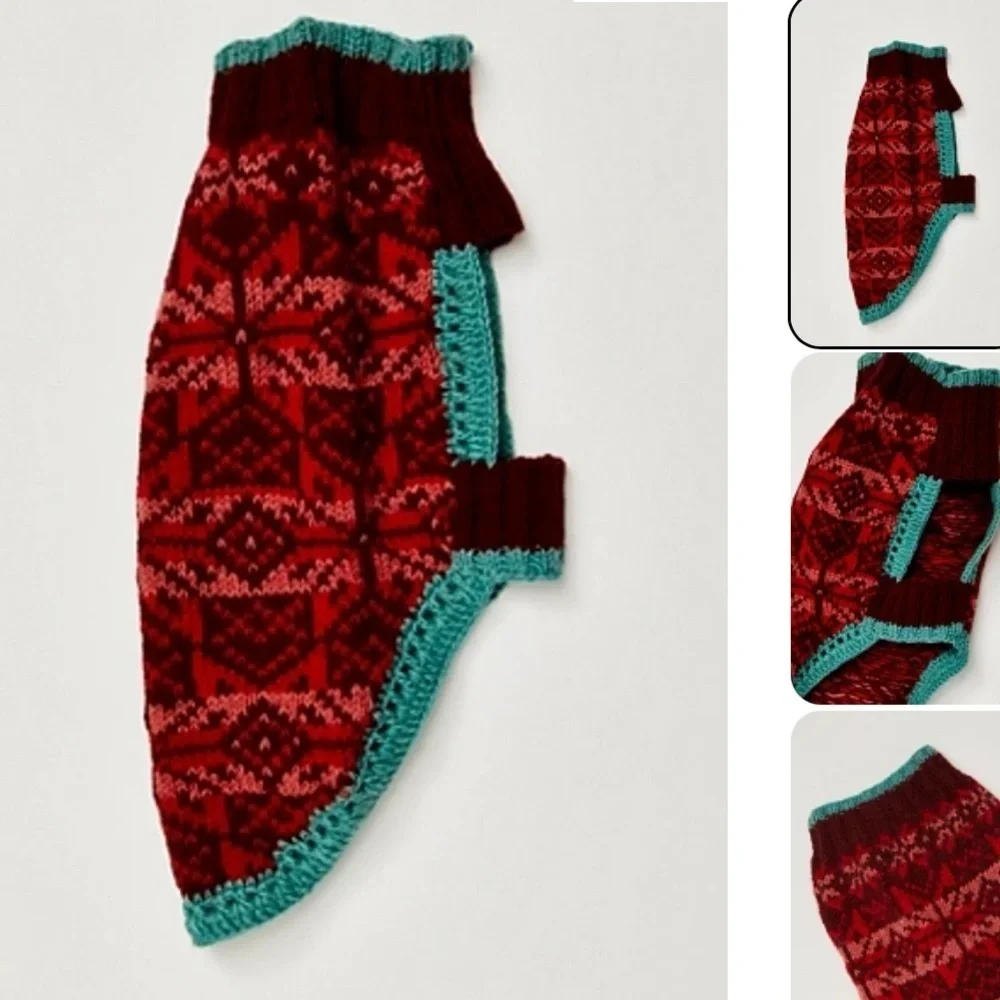 Free people X French knot dog sweater new with tags size medium Knit Dog Sweater